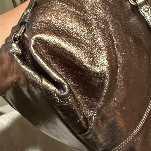 Coach Brooke Metallic Leather Shoulder Bag - Picture 9 of 16